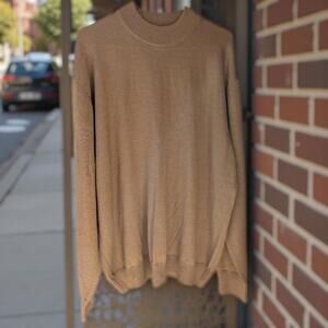 Sette Ponti Mens Brown Merino Wool Long Sleeve Mock Pullover Sweater XXL Italy